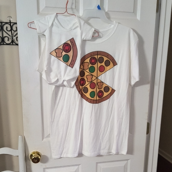 No Brand Other - White Pizza Graphic Kids Shirt